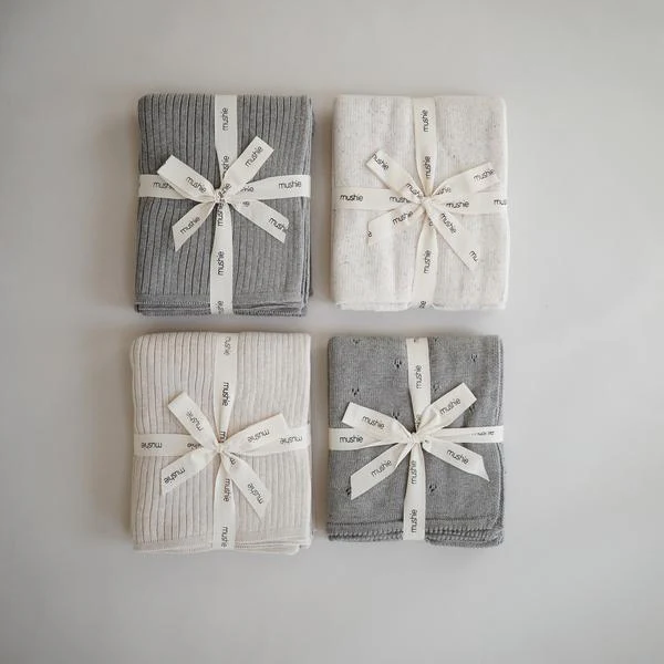 Mushie - Knitted Ribbed Baby Blanket - Image 9