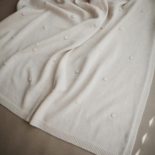 Mushie- Knitted Textured Dots Baby Blanket - Image 5
