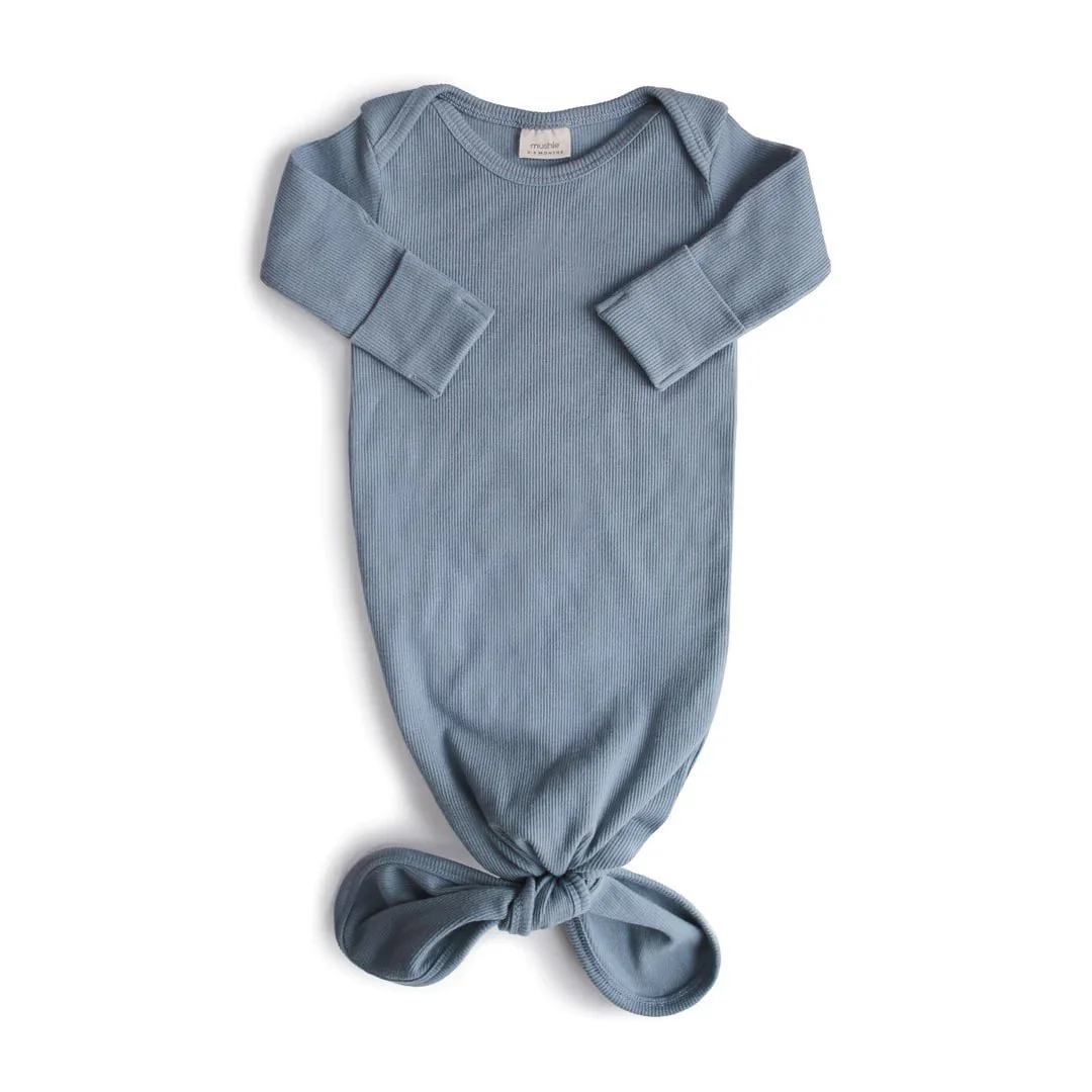 Mushie - Ribbed Knotted Baby Gown - Image 2