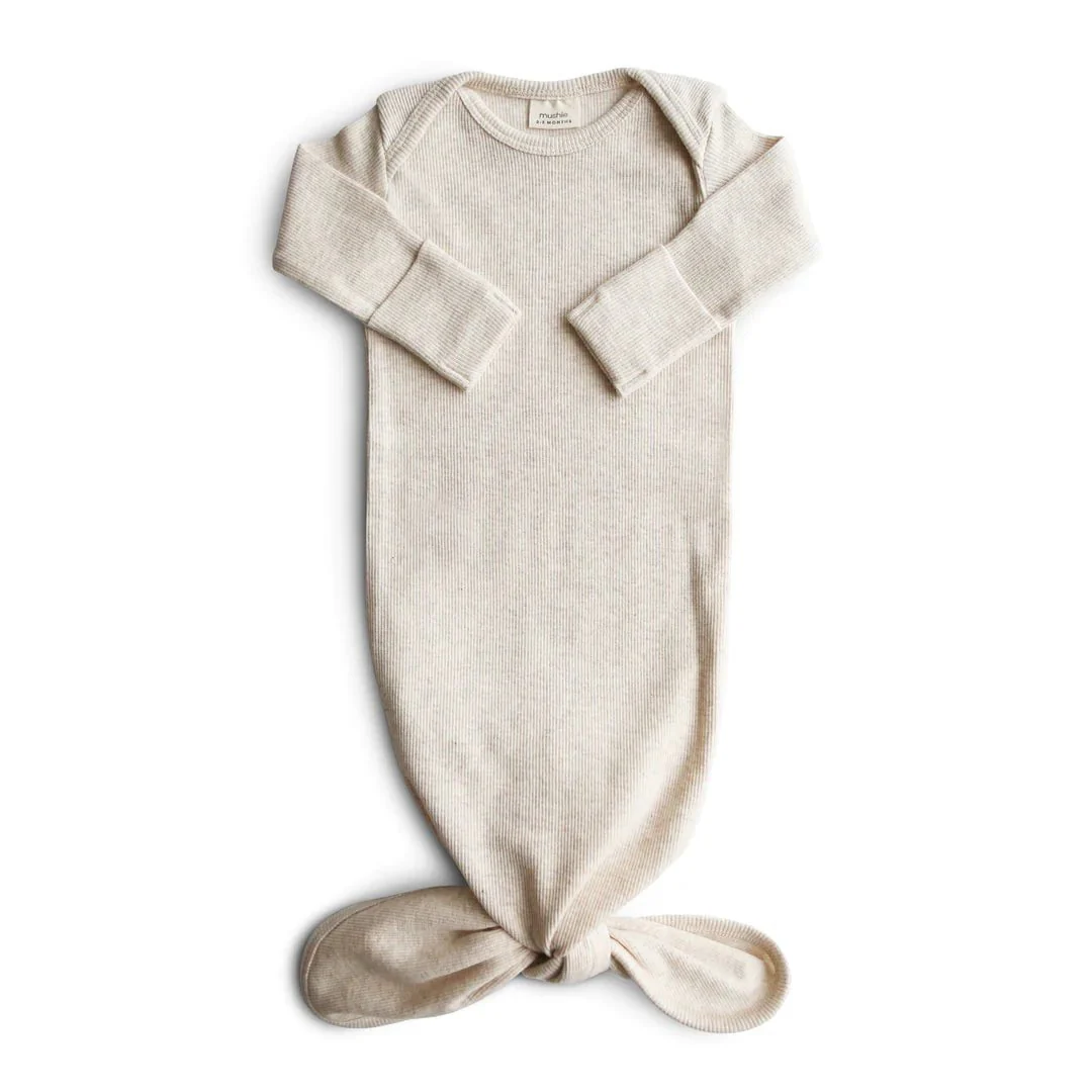 Mushie - Ribbed Knotted Baby Gown - Image 4