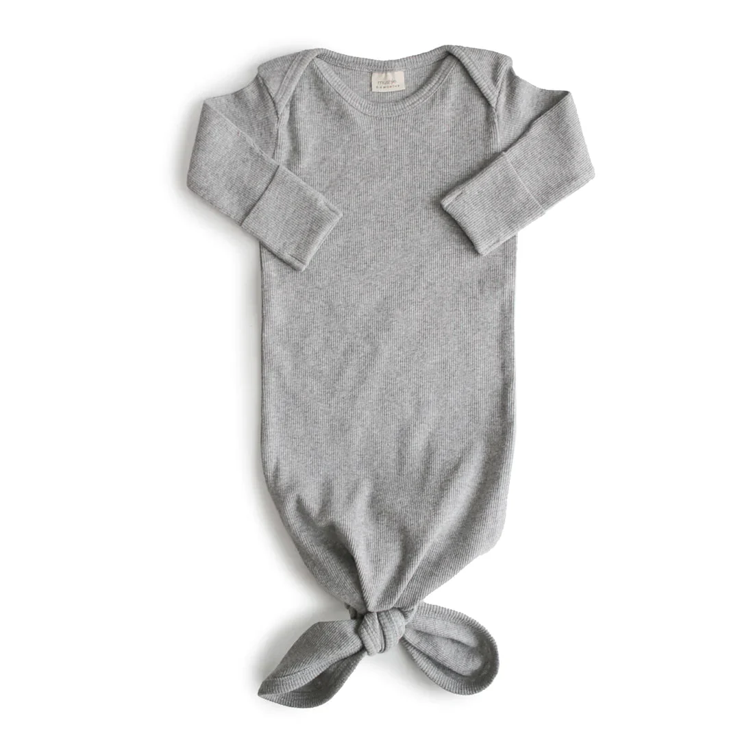 Mushie - Ribbed Knotted Baby Gown - Image 5