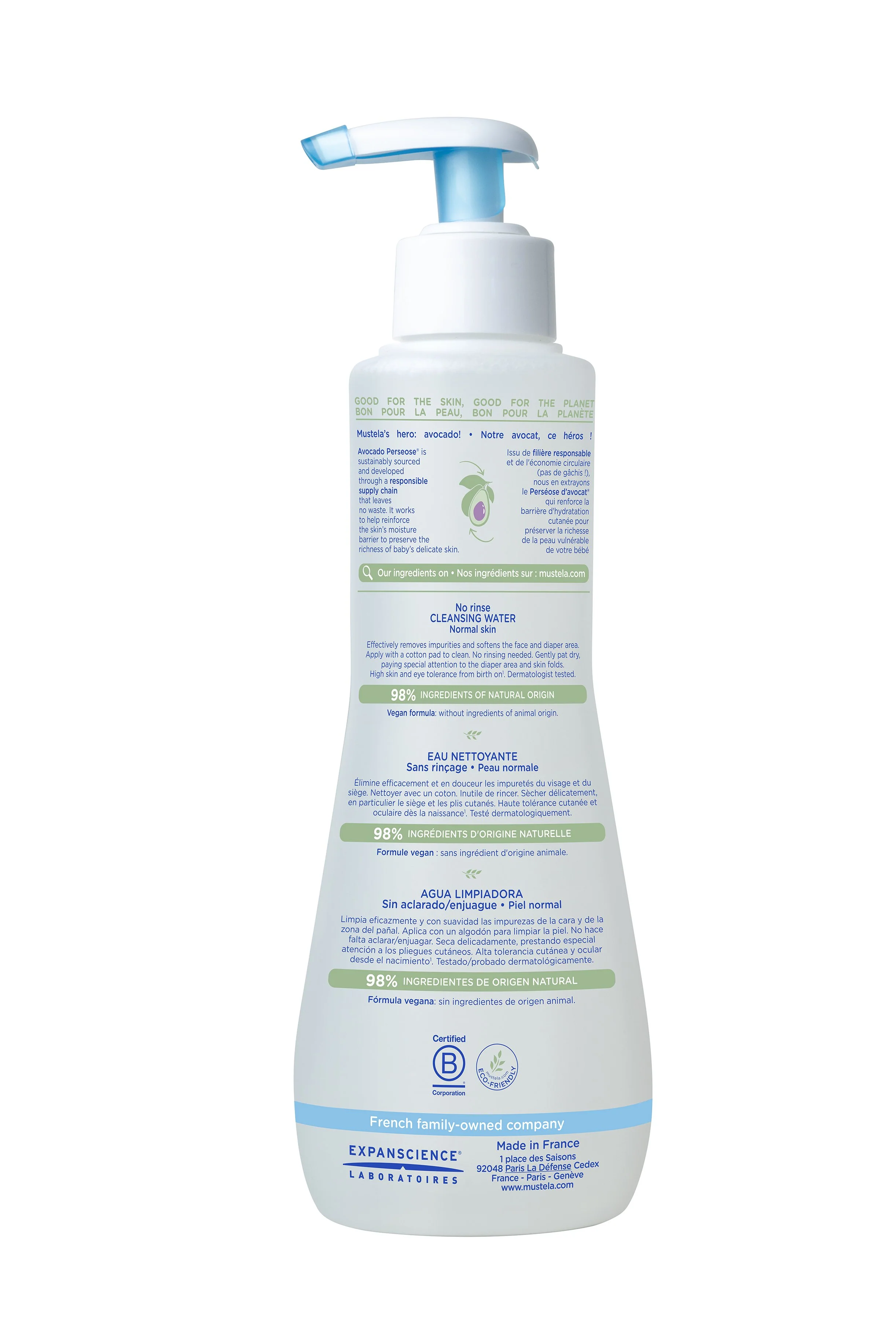 Mustela - No-Rinse Baby Cleansing Water with Avocado - Image 2
