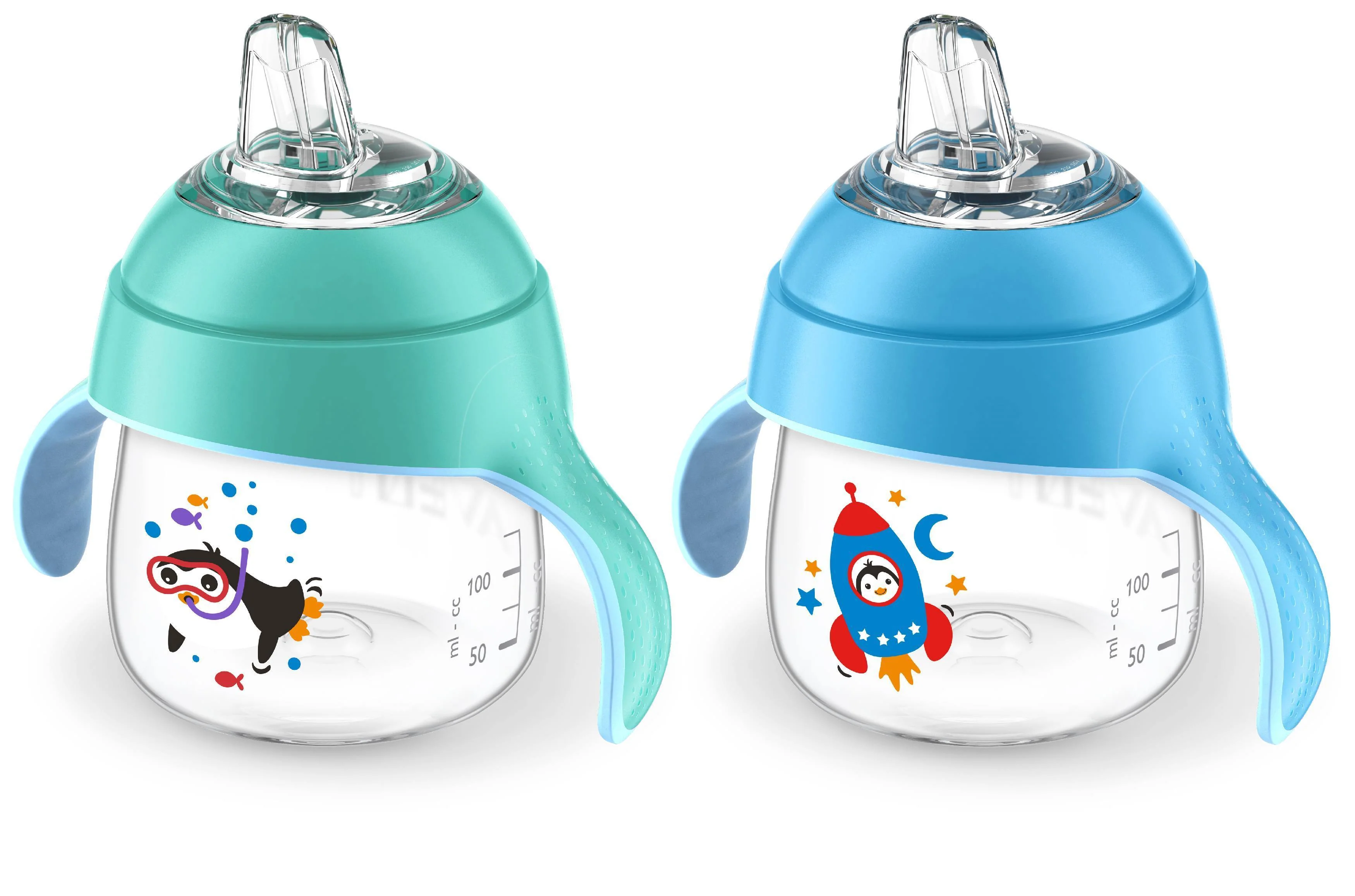 Philips Avent - My Little Sippy Cup 7oz - 2pk Blue/Teal