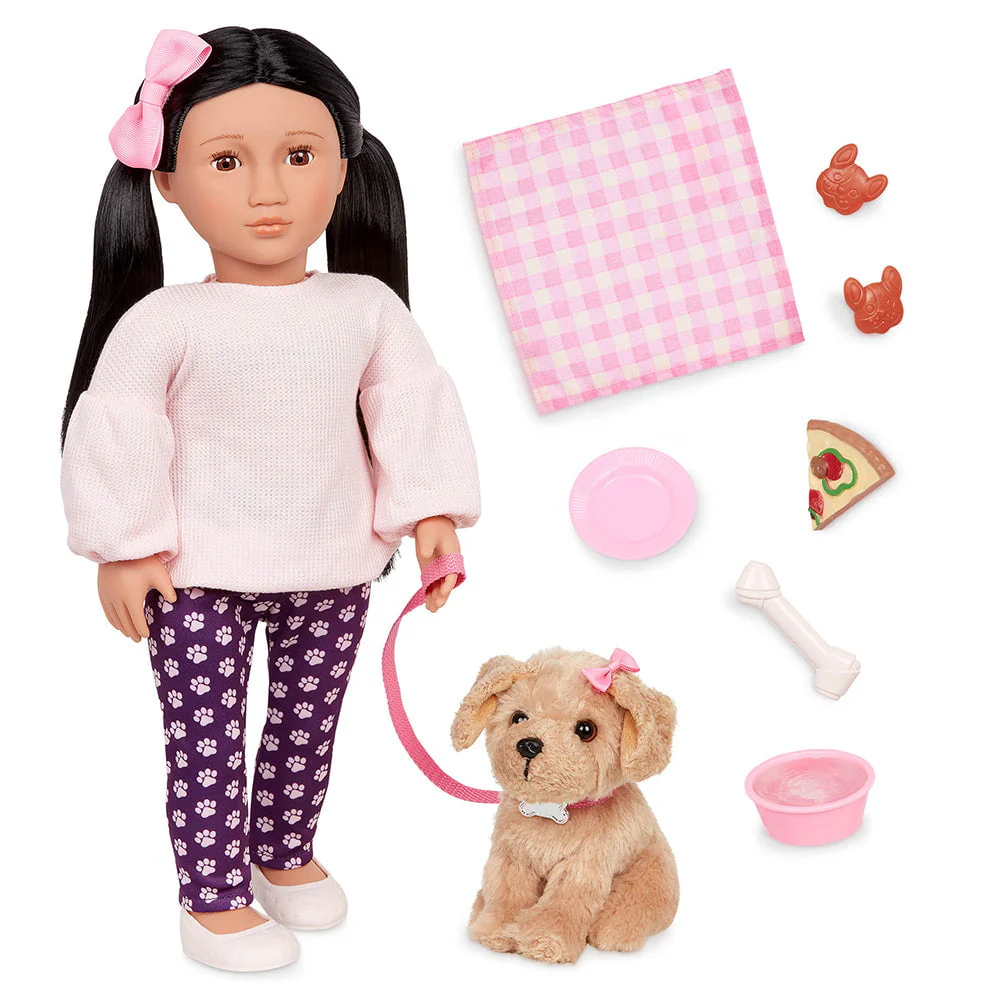 Our Generation - Doll & Pet OG - Jin 18" & Charm the Labradoodle 6" - Image 2