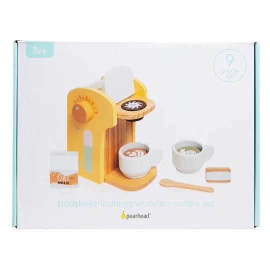Pearhead - Barista-In-Training Wooden Coffee Toy set - Image 5