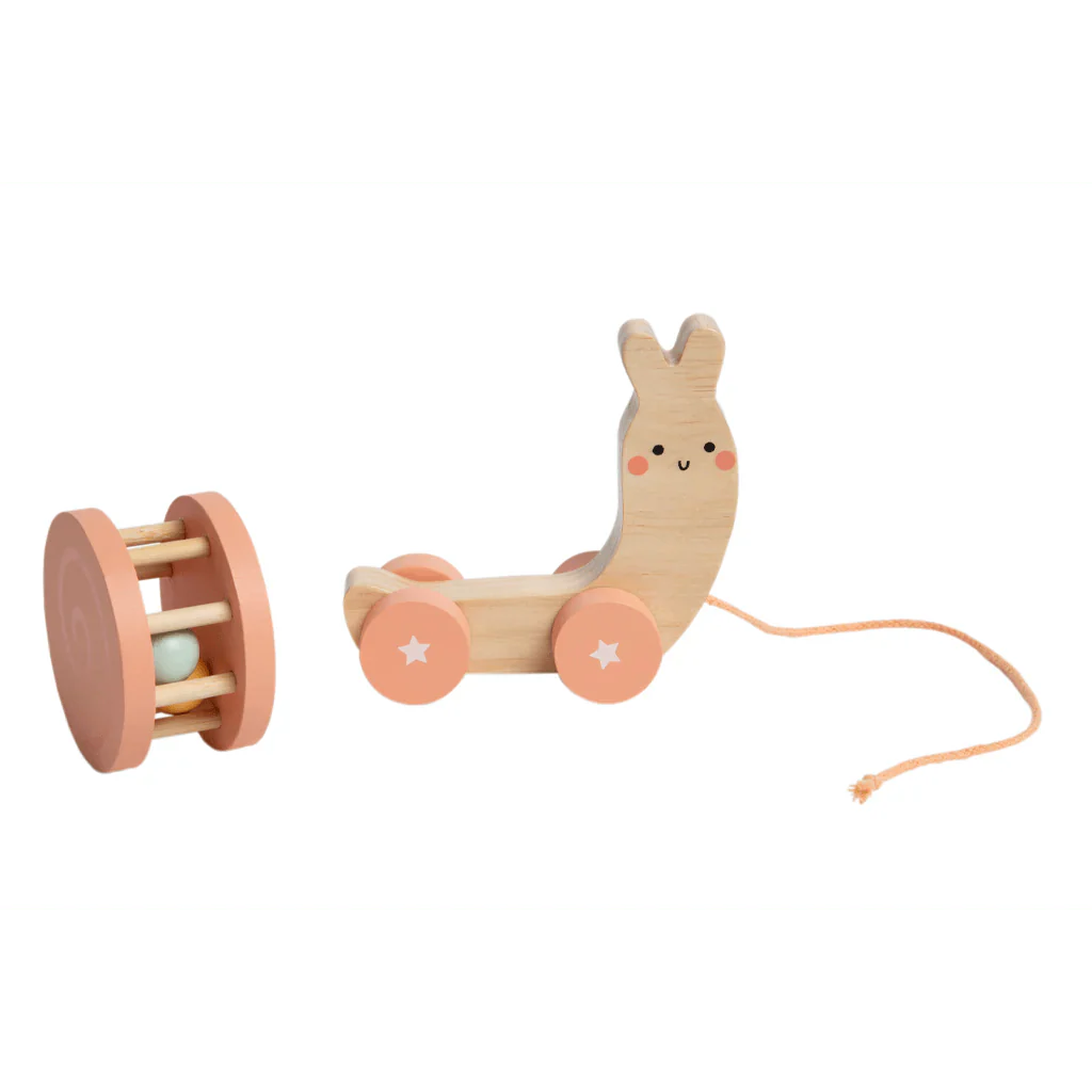 Pearhead - Wooden Snail Pull Toy & Rattle - Image 2