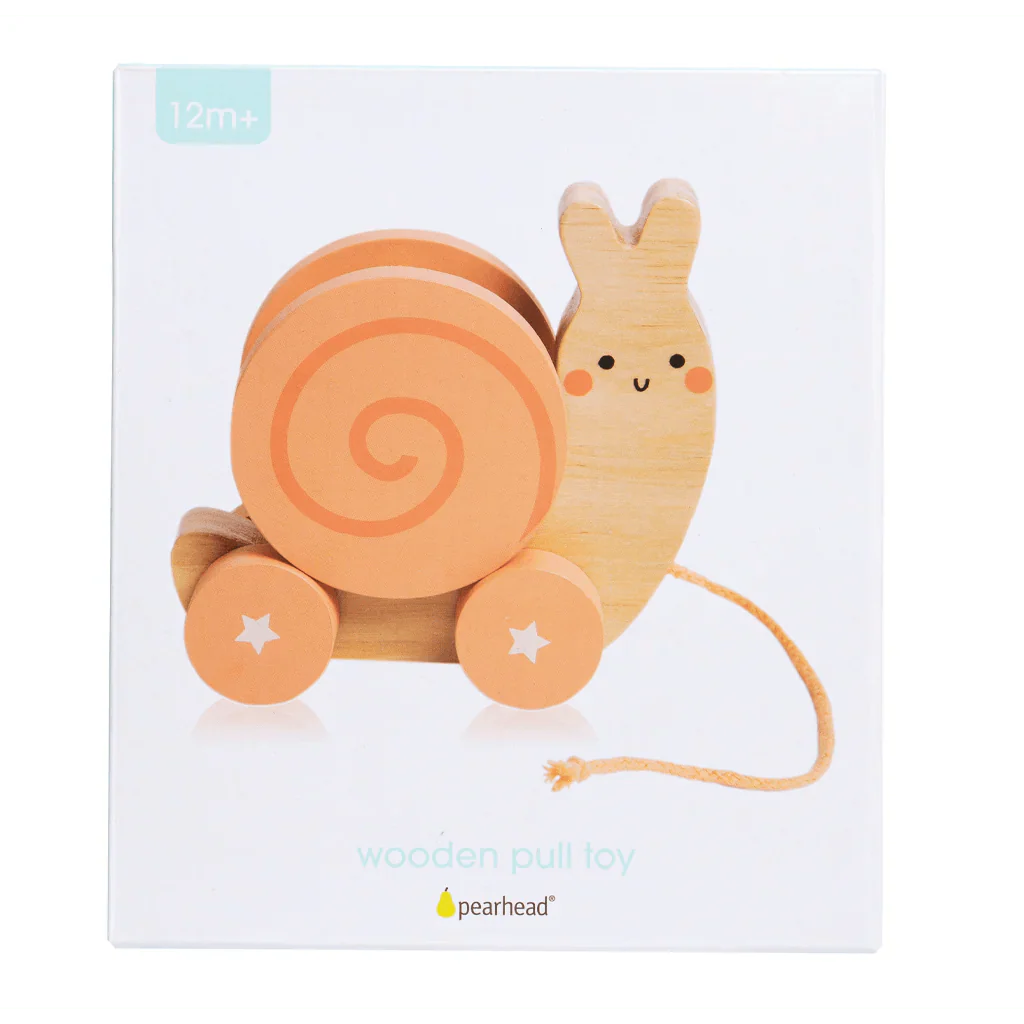 Pearhead - Wooden Snail Pull Toy & Rattle - Image 4
