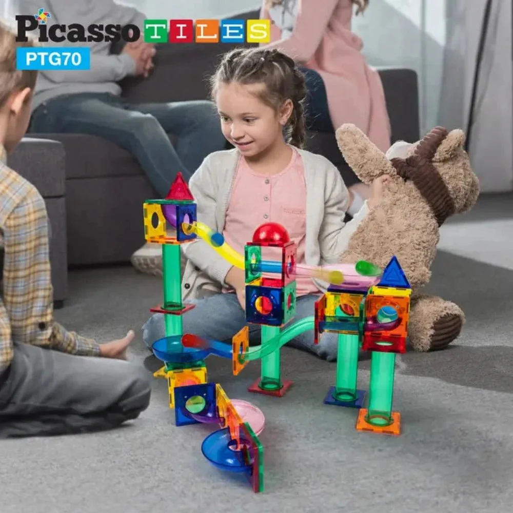 PicassoTiles - Magnetic Marble Run Track (50-150 Pieces) - Image 2