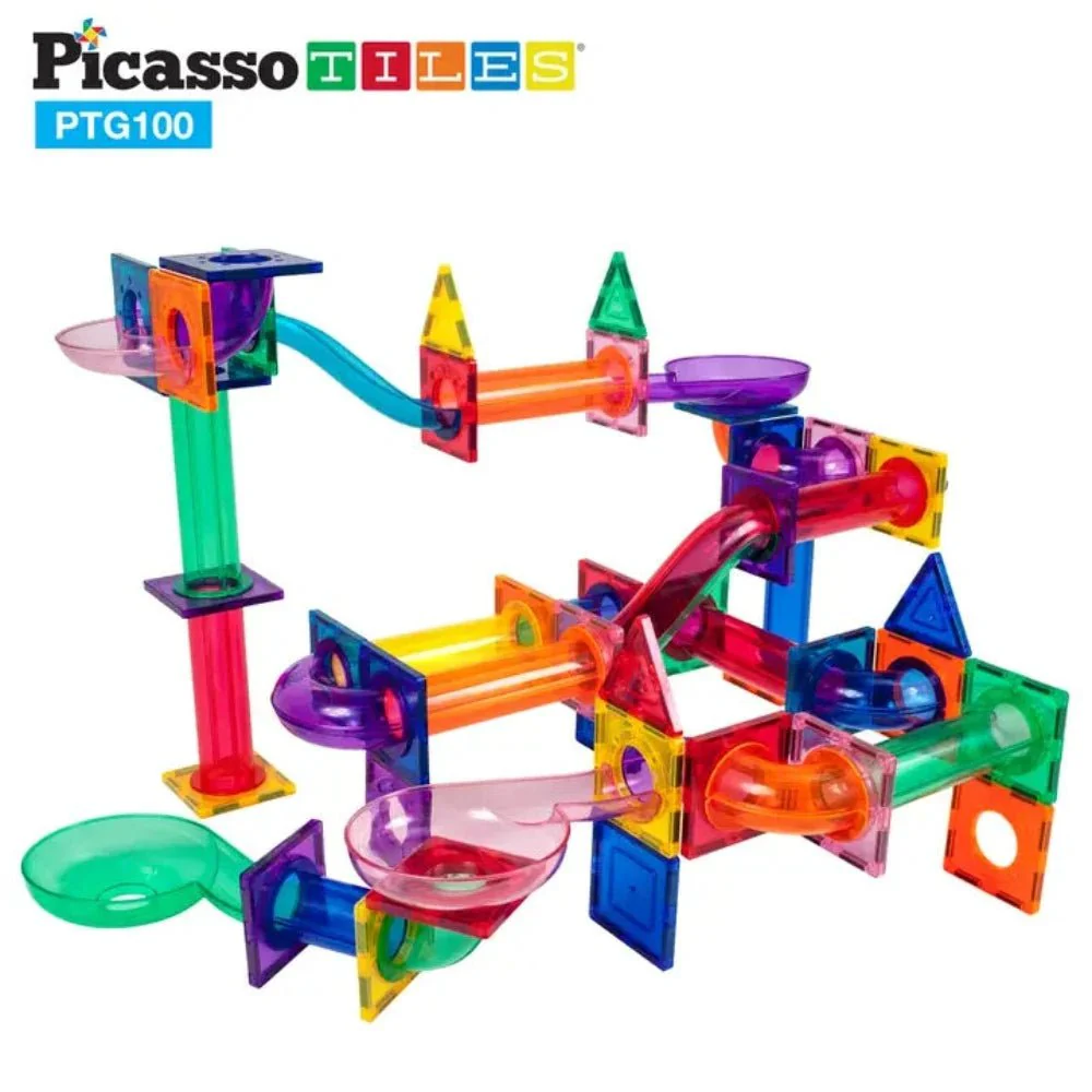 PicassoTiles - Magnetic Marble Run Track (50-150 Pieces) - Image 6
