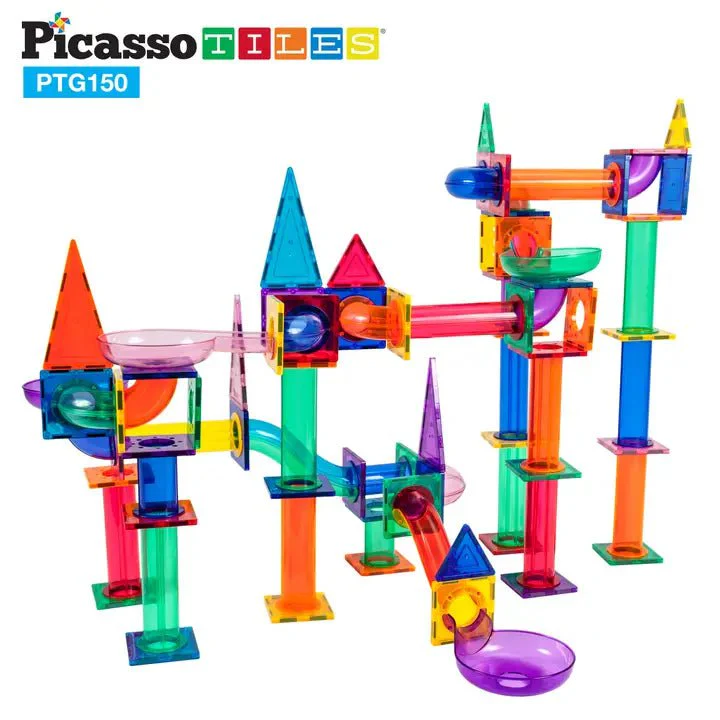 PicassoTiles - Magnetic Marble Run Track (50-150 Pieces) - Image 7