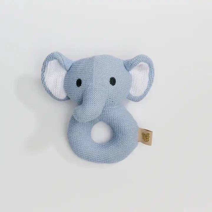 Piccolo Bambino - Sweater Knit Crochet Ring Rattle 7"