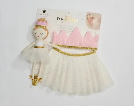 Piccolo Bambino - Tutu Set with Crown Headband and Doll 10" - One Size