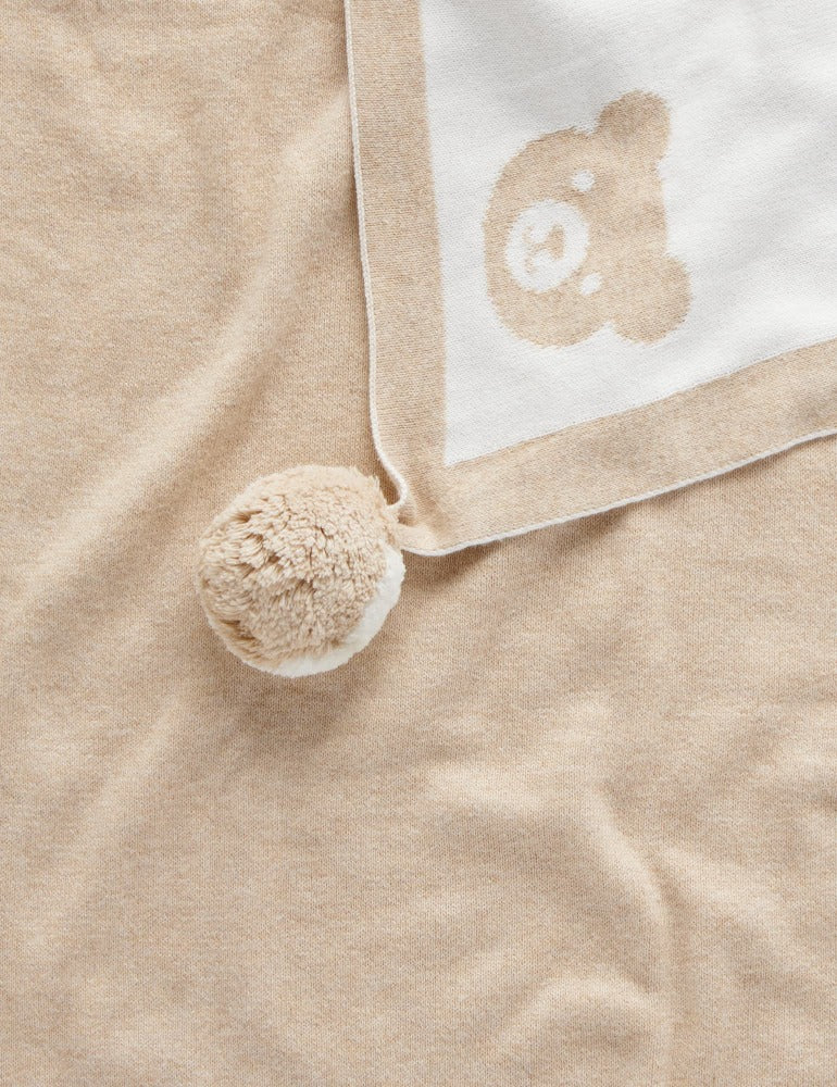Purebaby - 100% Organic Cotton - Reversible Pom Pom Blanket - Image 11