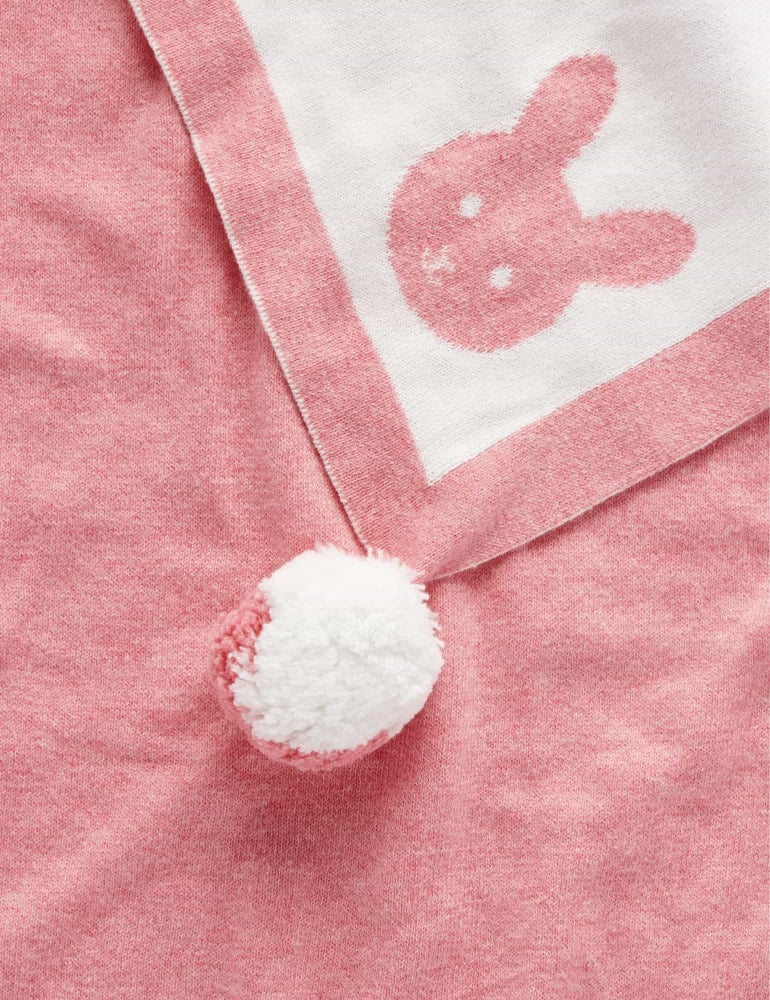Purebaby - 100% Organic Cotton - Reversible Pom Pom Blanket - Image 4