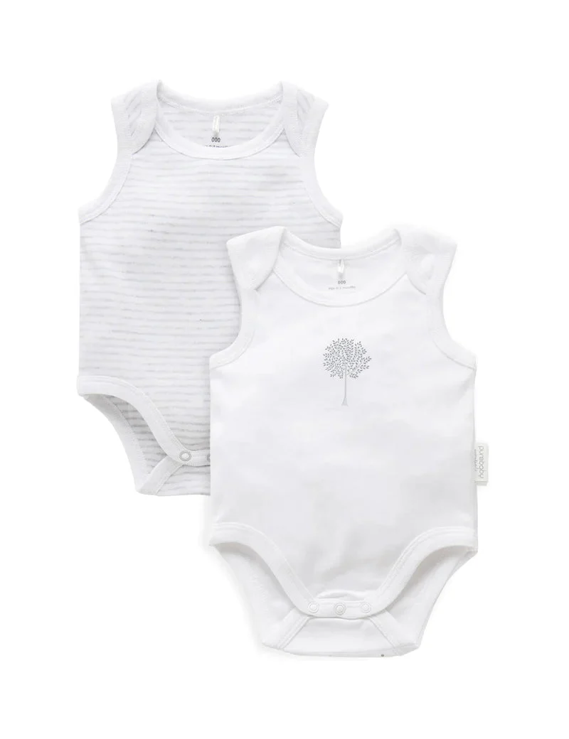 Purebaby - Organic Cotton Design Undershirt (2 Pack)