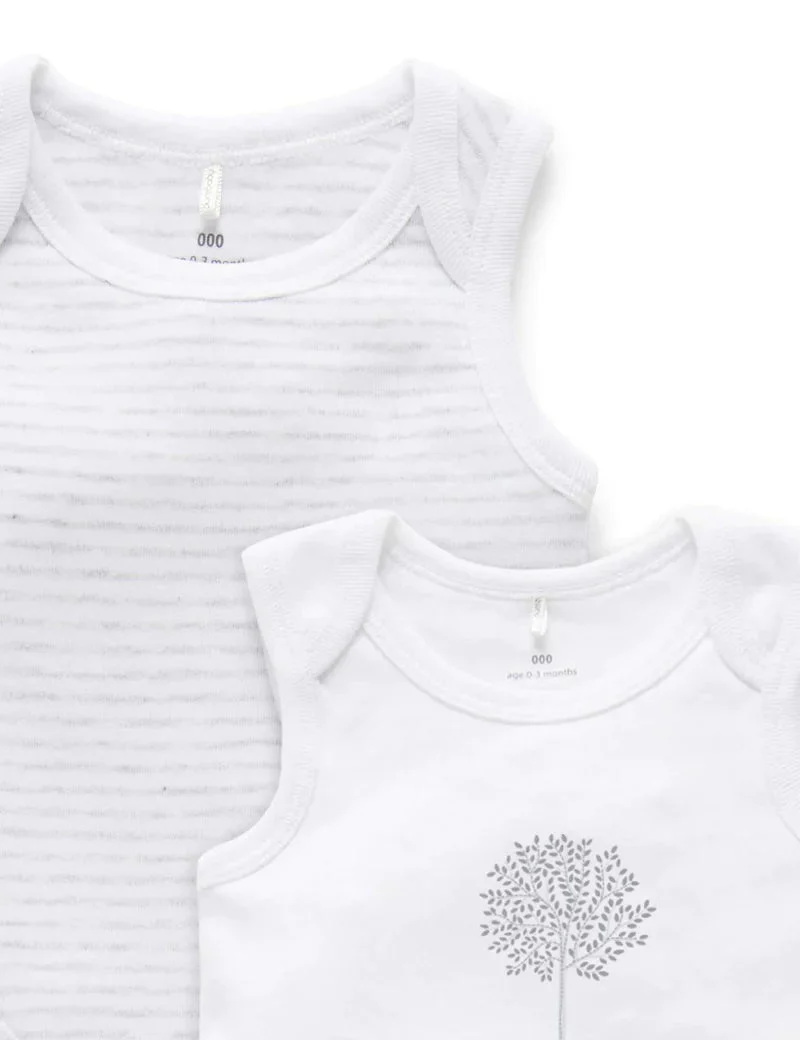 Purebaby - Organic Cotton Design Undershirt (2 Pack) - Image 2