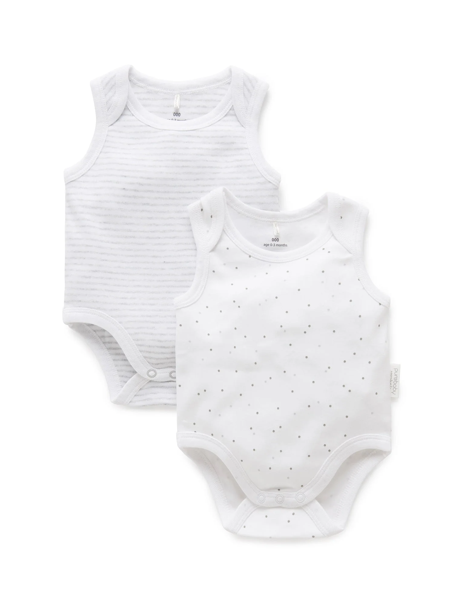 Purebaby - Organic Cotton Design Undershirt (2 Pack) - Image 6
