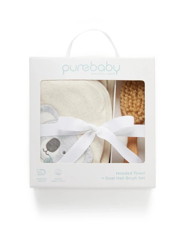 Purebaby - Hooded Towel Gift Set - Eucalyptus Friends - Image 2