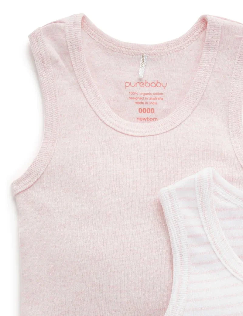 Purebaby - Organic Cotton Ribbed Sleeveless Undershirt (2 pack) - Image 3