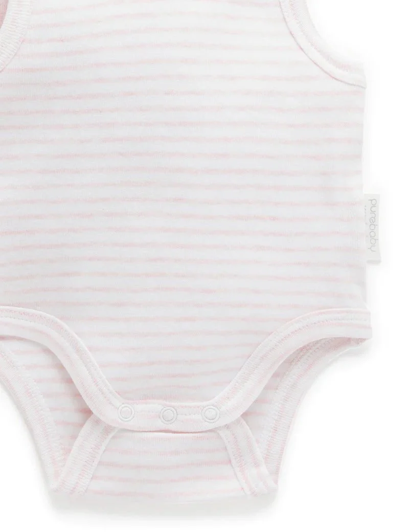 Purebaby - Organic Cotton Ribbed Sleeveless Undershirt (2 pack) - Image 4
