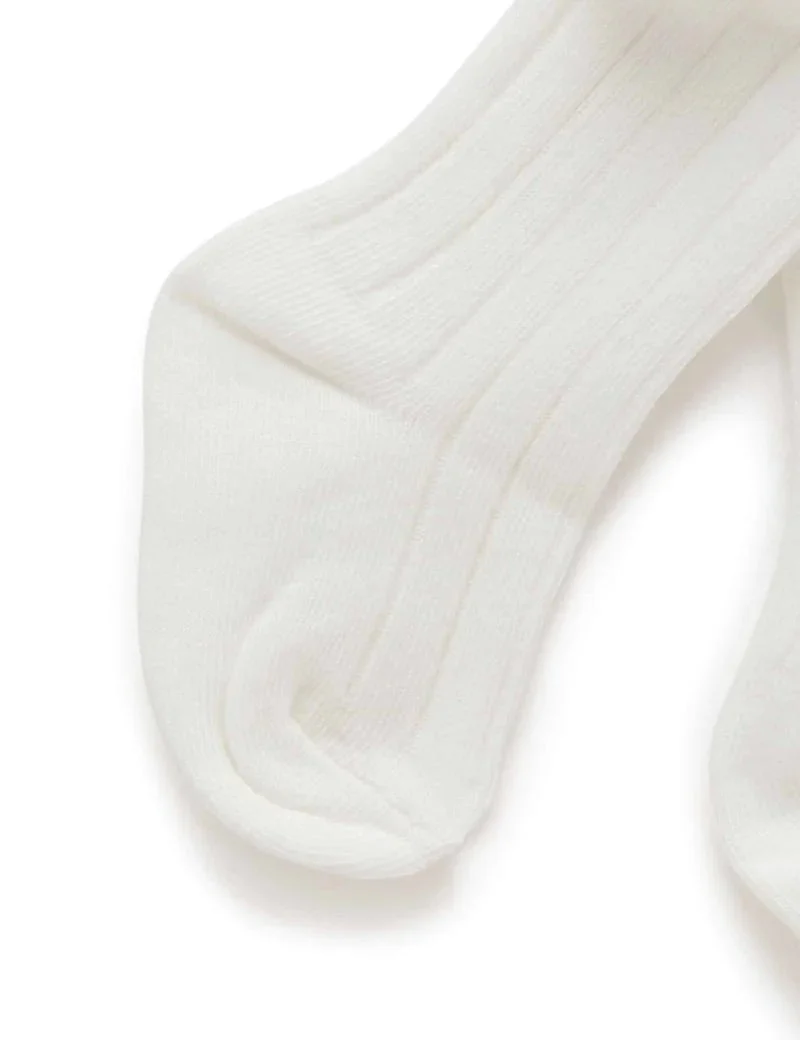 Purebaby - Organic Cotton Rib Tights - Image 2