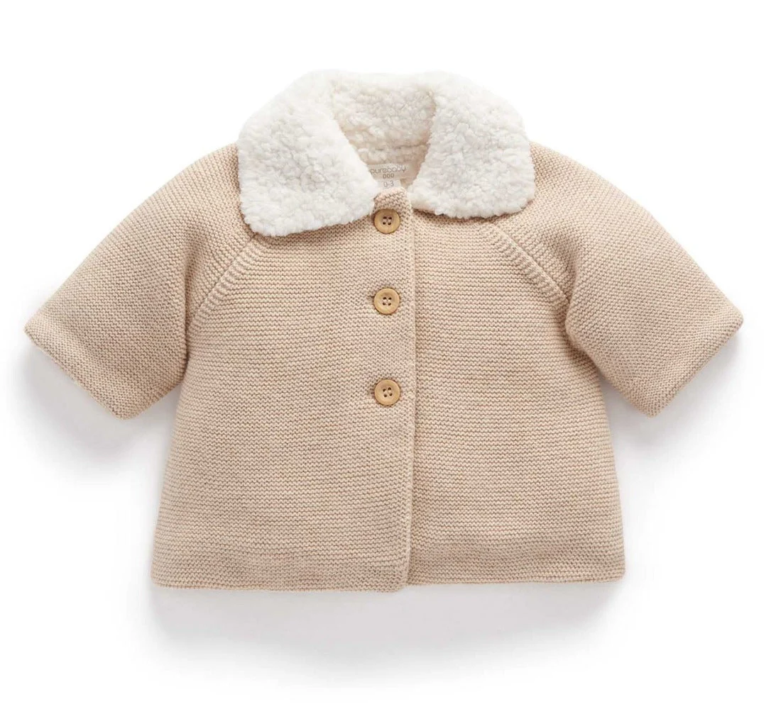 Purebaby - Shearling Lined Cardigan