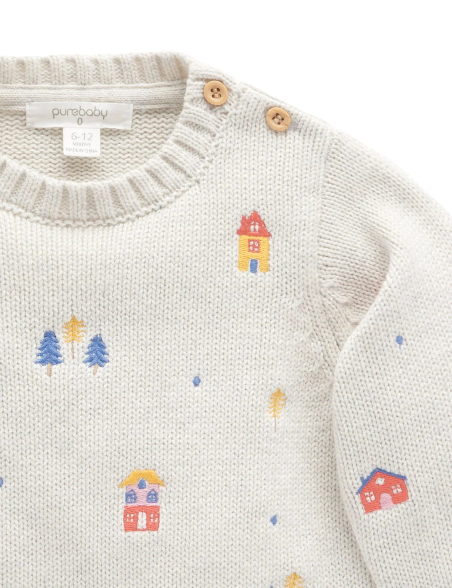 Purebaby - Snowy Embroidered Pullover - Image 3