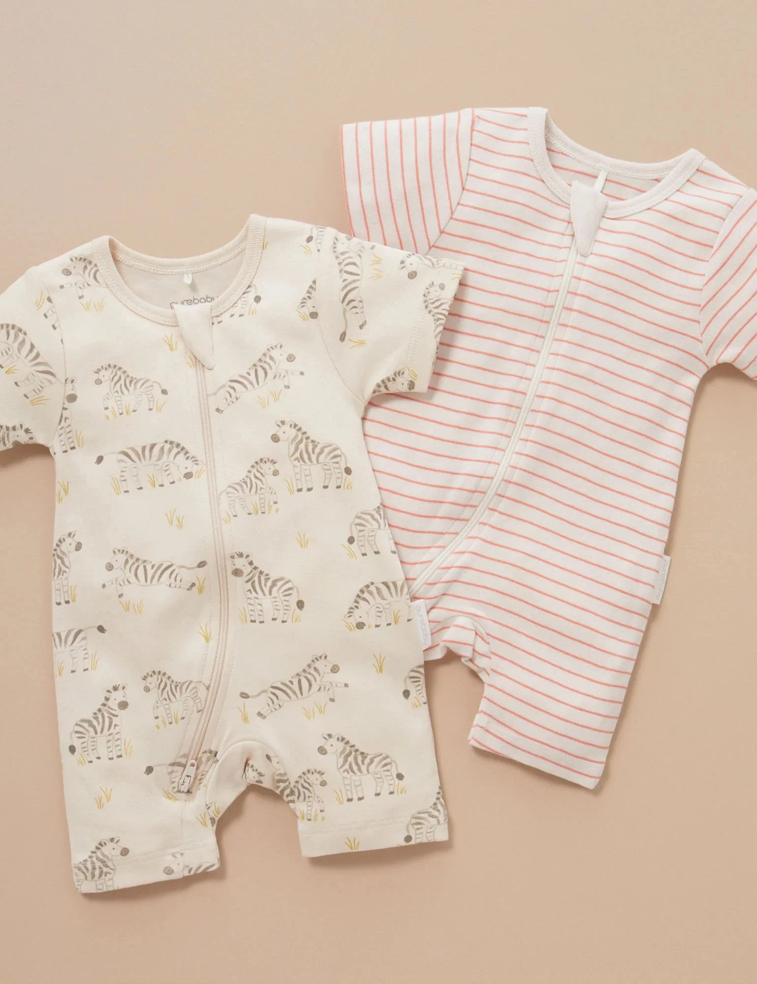 Purebaby - Zippered Romper - 2 Pack - Image 2