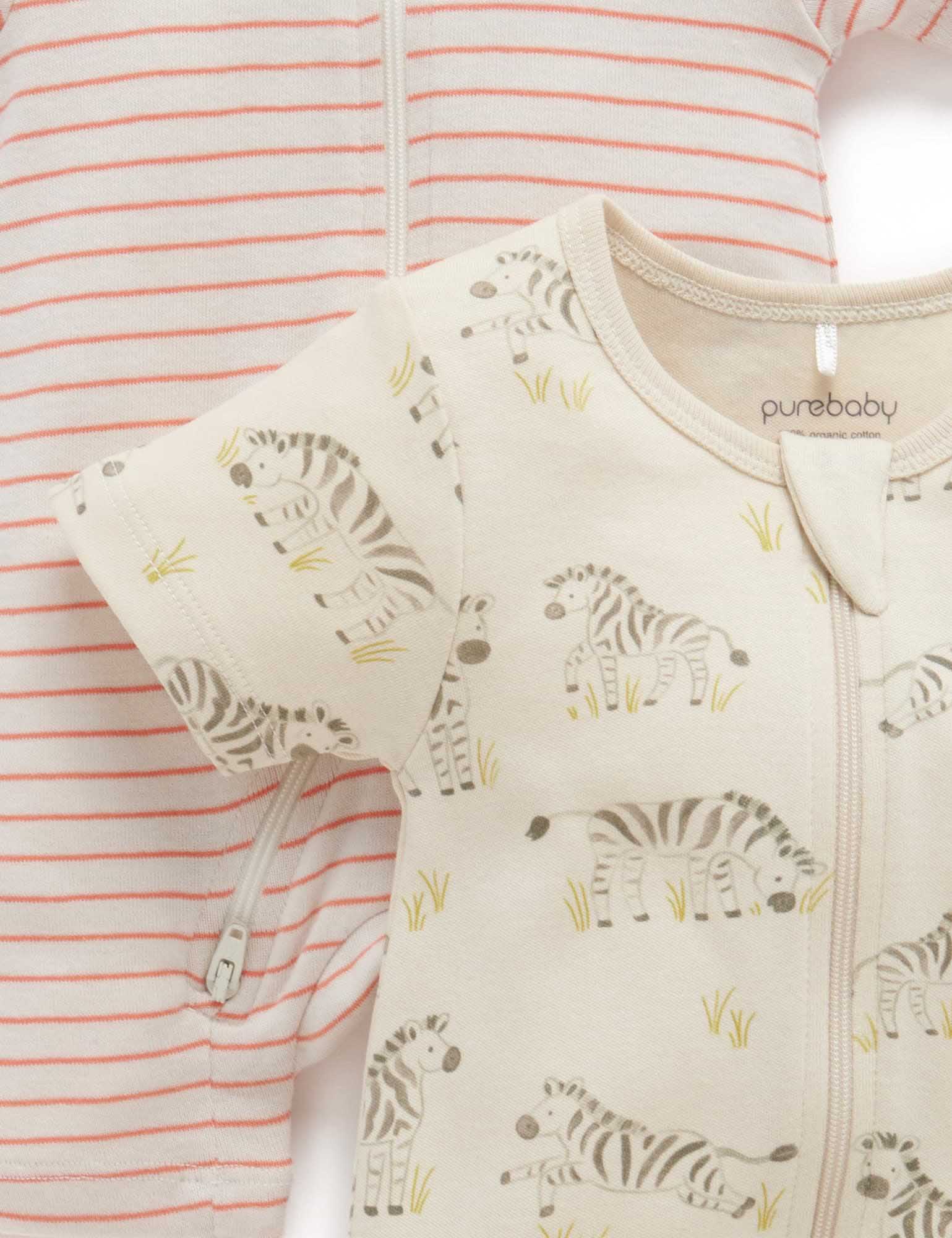 Purebaby - Zippered Romper - 2 Pack - Image 3