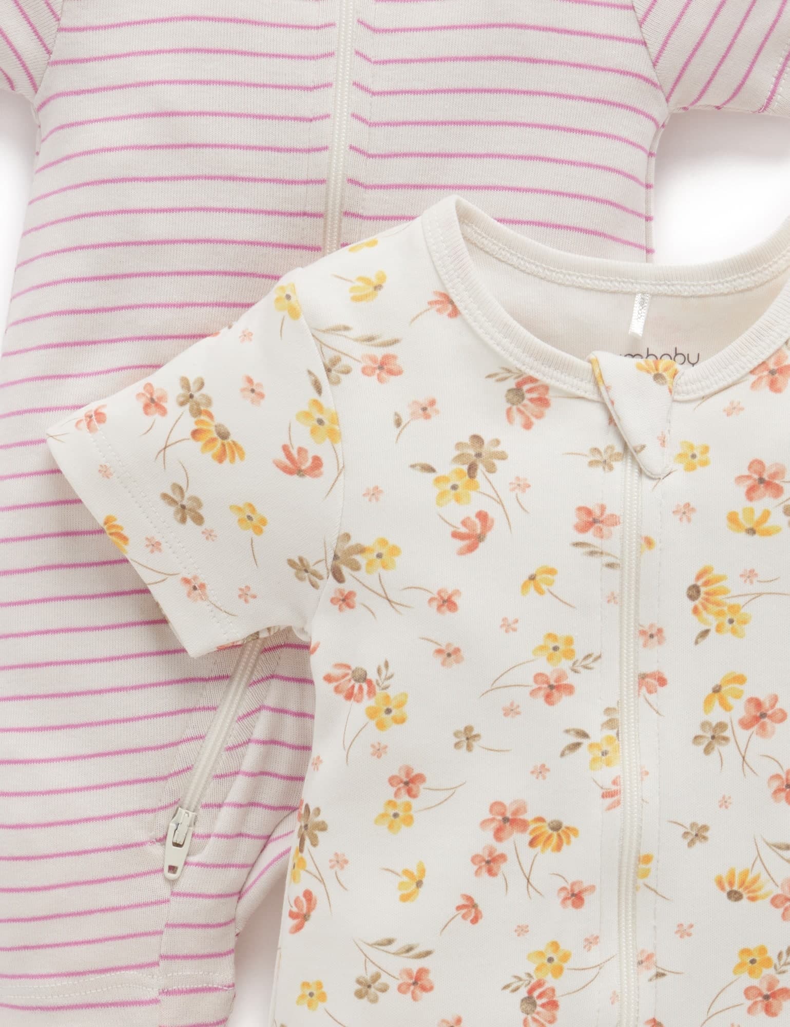 Purebaby - Zippered Romper - 2 Pack - Image 5