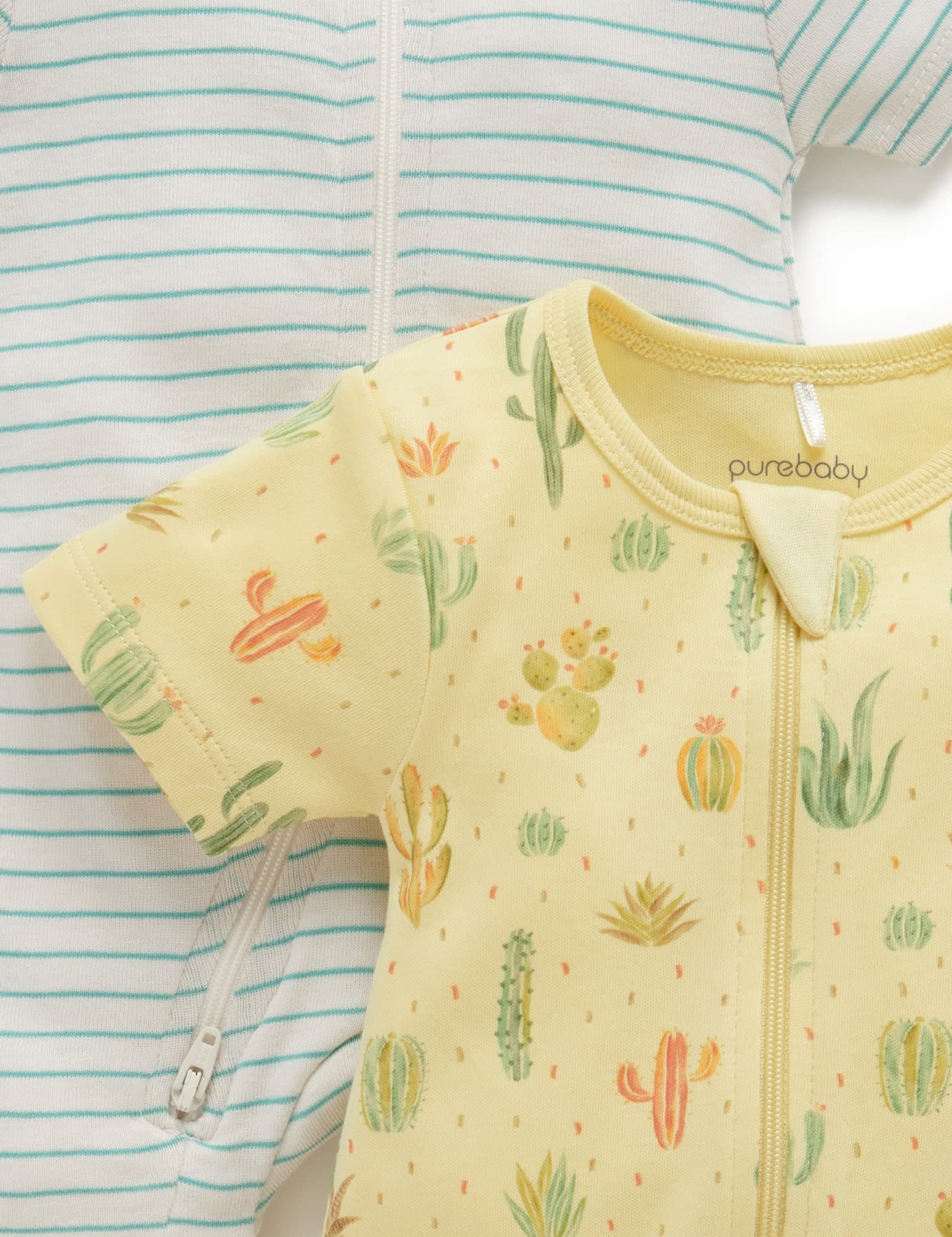 Purebaby - Zippered Romper - 2 Pack - Image 7