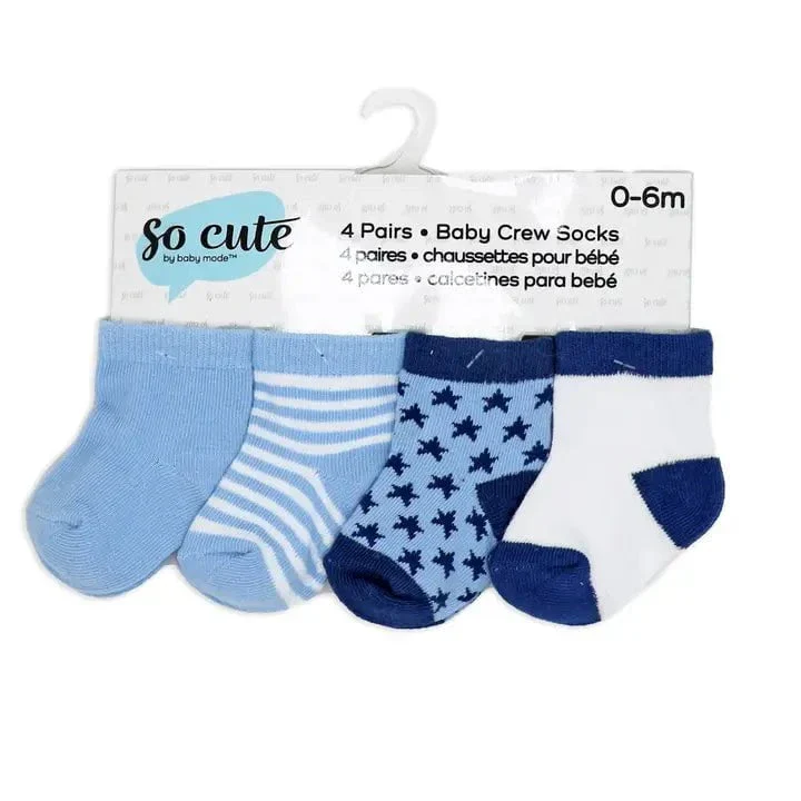 Baby Mode - Baby Crew Socks 0-6M (4 pack) - Image 2