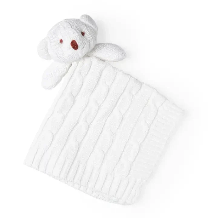 Rose Textiles - Cable Knit Bear Security Blanket - Image 2