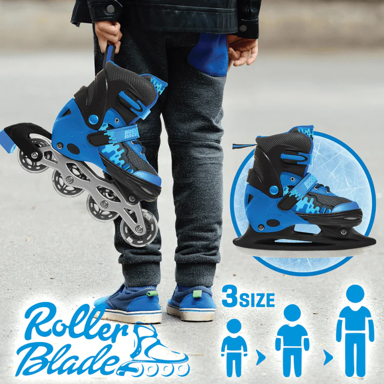 Rugged Racers - Adjustable and Convertible Rollerblade and Ice Skate - Image 4