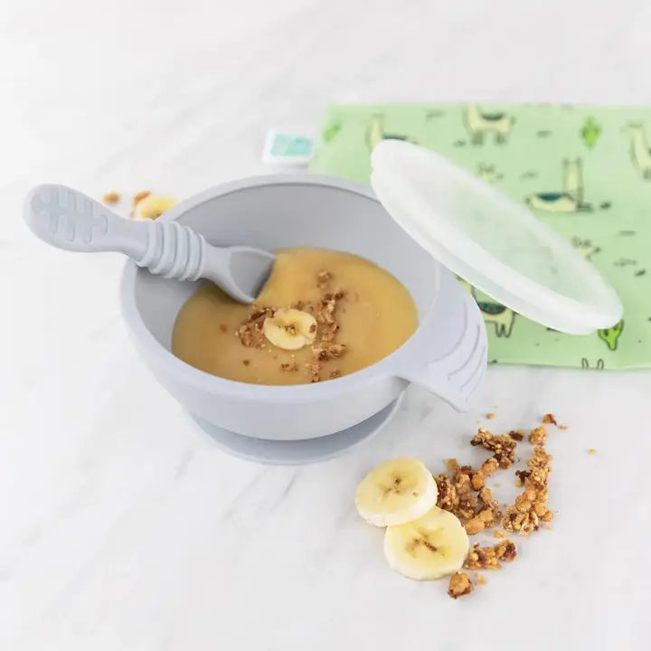 Bumkins - Silicone First Feeding Set with Lid & Spoon - Image 6