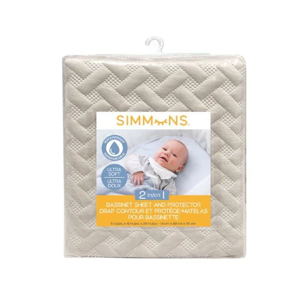 Simmons - 2 in 1 Bassinet Sheet and Protector - Image 5