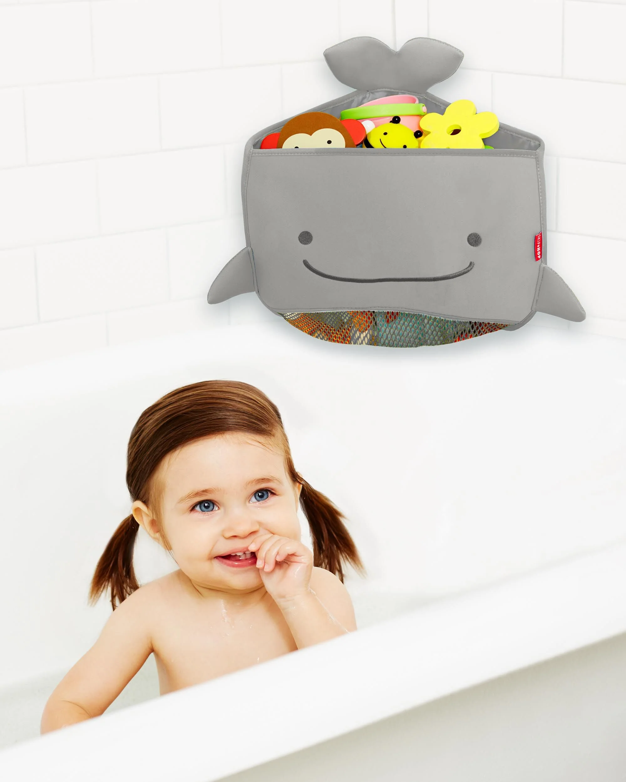 Skip Hop - MOBY Corner Bath Toy Organizer (Grey) - Image 6