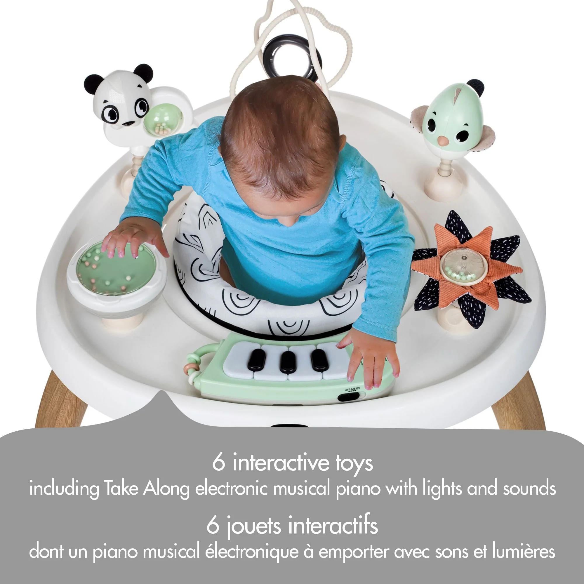 Tiny Love - 5-in-1 Here I Grow Stationary Activity Center- Black & White - Image 6