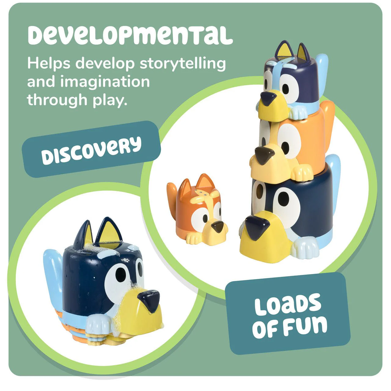 Tomy - Toomies Bluey Family Pourers and Stacking Cups Bath Toy - Image 5