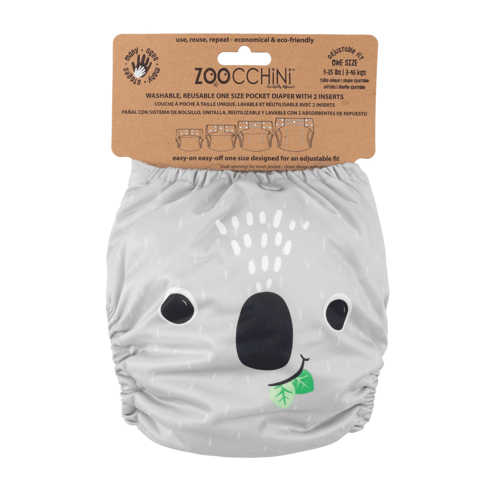 Zoocchini - Reusable Pocket Diaper with 2pk Insert - Image 5